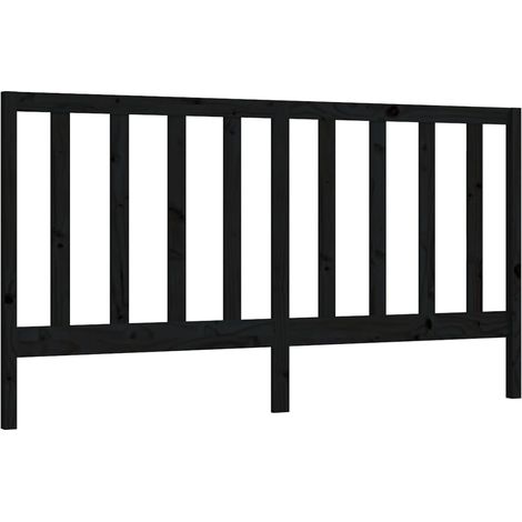 Tête de lit accessoire couchage chambre à coucher meuble 186 x 4 x 100 cm bois de pin noir TDL0202180