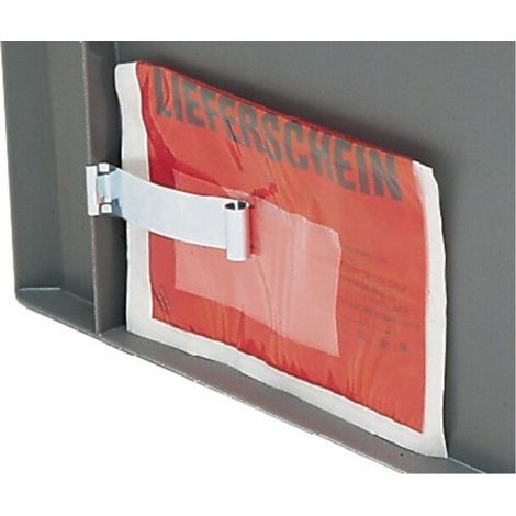 Etikettenklammer für Stapeltransportkasten (1/2)