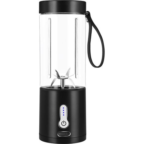 Blender Portable pour Smoothies et Shakes, Mini Blender 530ML, Rechargeable et 6 Lames, 4000mAh Fruit Blender Personal Juicer, Portable Blender Cup pour Voyage Cuisine 1pc Noir (1/4)