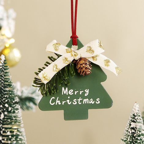 Pendentif De Noël - En Papier - Pour Arbre De Noël Voiture Intérieur Extérieur - 10 x 9 cm - Blanc Rouge Vert - Lot De 1 (1/5)