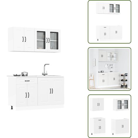 Ensemble d'armoires cuisine 4pcs Kalmar blanc bois d'ingénierie - Ensemble D'armoires De Cuisine - Ensemble D'armoires De Cuisine - Ensemble D'armoires - Armoire De Cuisine (1/5)