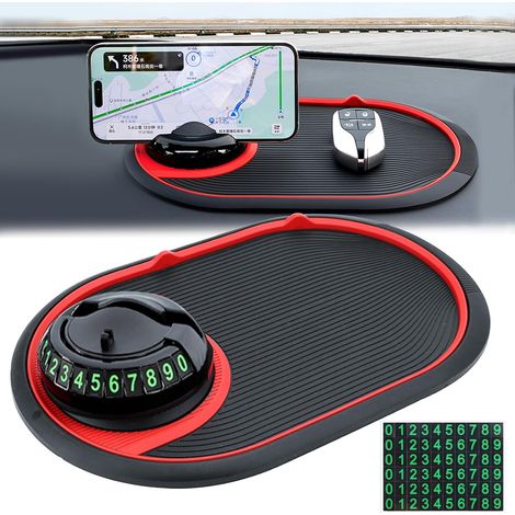 Tapis antidérapant auto, support téléphone rotatif 360° pour clés, lunettes, bijoux et autres objets. (1/5)