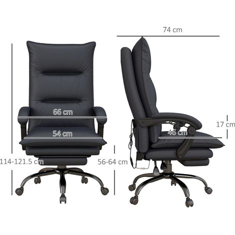 Fauteuil ergonomique de bureau à massage, siège pivotant réglable en hauteur, chaise gaming avec repose-jambes, couleur anthracite, idéal pour espace de travail et home office. (1/5)