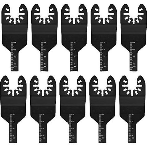 Lames de scie oscillantes 10PCS - Kit lames à découper multifonctions multi-outils dégagement rapide pour bois métal(10 mm) 10 Mm (1/5)