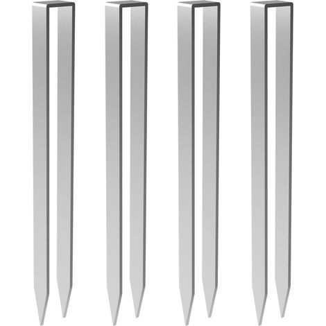 Garden Ground Anchors, Set of 4 for Rose Arch Fasteners, U-Shaped Alloy Steel Ground Anchors Measuring 30x2.8x2cm, Silver. (1/5)