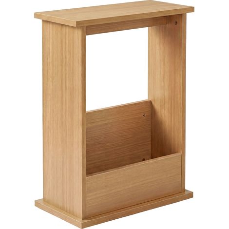 Levede Side Table Slim Storage Magazine Rack Sofa End Table Small Space Oak (1/5)