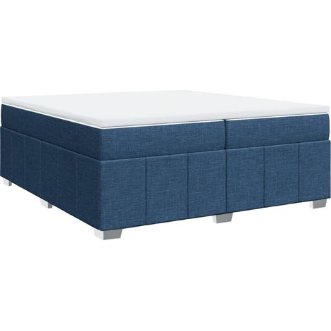 Maison Exclusive - Cama box spring con colchón tela azul 200x200 (1/5)