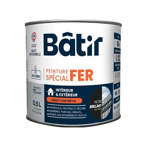 Peinture no-name brillante noire ral 9005 finition brillante résistance météo