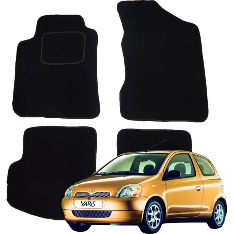 Tapis de sol en velours avec essuie-glaces pour Toyota Yaris 1999-2005 3 portes (B) (1/5)