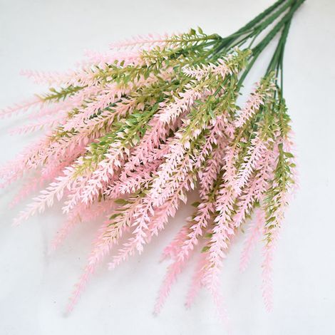 Lavande artificielle en plastique sans odeur, réaliste, rose, pour décoration de scène, mariage, célébration (1/5)