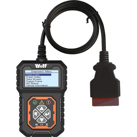 Wolf OBD2 Diagnostic Code Reader Scanner, DIY Vehicle Fault Detection, OBDII/EOBD (1/4)