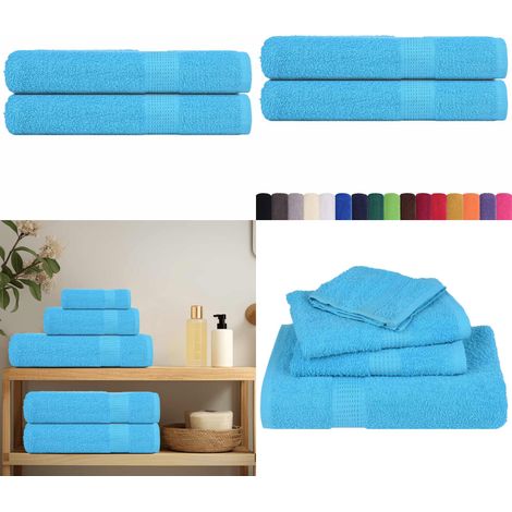 vidaXL Serviettes de sauna 2pcs turquoise 80x200cm 360 g/m² 100% coton (1/5)