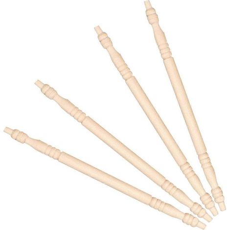 Accessoires de mobilier miniature pour maison de poupée : piliers en bois compatibles avec la décoration (lot de 4). (1/5)