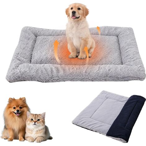 1 Coussin Chien,Tapis Animaux Polaire Doux Lavable 58x40cm Bleu Pour Chat Petit Chien (1/5)