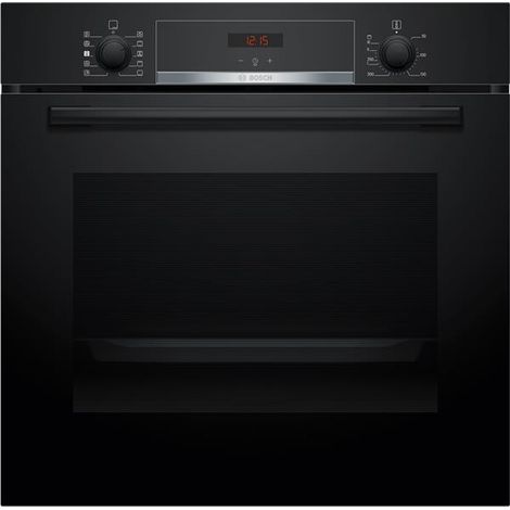 Horno. 60 cm²+. 8 modos de cocción. Vapor añadido. Limpieza ecológica. Pantalla roja. Negro. - HQA534BB3 - Bosch -