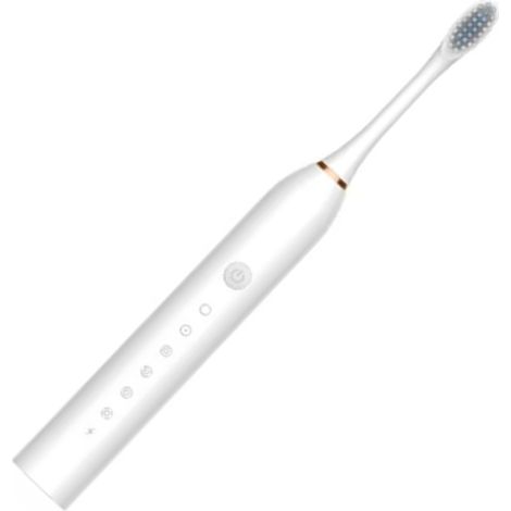 Elektrische Schallzahnbürste mit 6 Geschwindigkeitsstufen und Kontrollleuchte, USB-aufladbar, ideal für Zuhause und unterwegs (5V DC). (1/5)