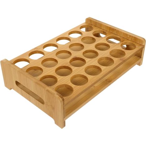 Schnapsglas-Präsentationsständer – 24 Löcher – Bambus und Naturholz – Praktische Aufbewahrung für Bars – Ideal für Restaurants und Partys – Kompakte Abmessungen (1/5)