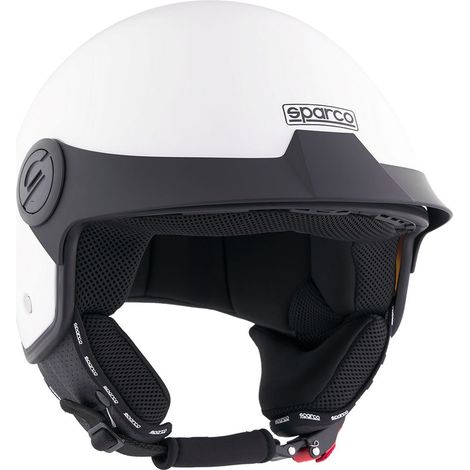 Sparco Casco Demi-Jet con Peak per moto bianco con calotta in ABS Taglia XS (1/3)