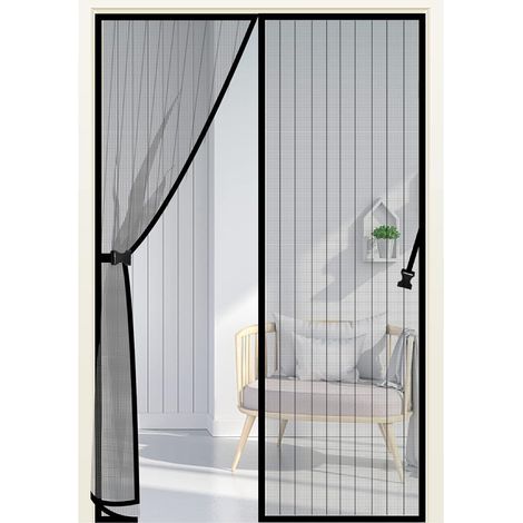 Moustiquaire magnétique pour porte, rideau anti-moustiques avec aimants puissants et cadre complet à bandes auto-agrippantes, jusqu'à 90 cm x 210 cm (1/5)