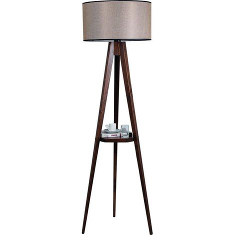 Modell 1 Stehlampe aus beigefarbenem Holz