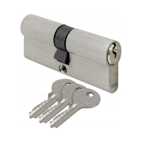 Insert de serrure de porte 35/35 mm Nickel satiné + 3 clés (1/2)
