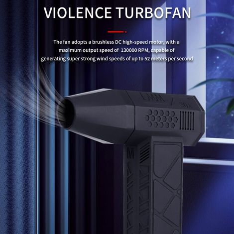 Souffleur à air comprimé portatif à moteur sans balais, turboréacteur 130 000 tr/min, souffleur à air comprimé haute puissance 200 W, avec interface de charge de type C (1/5)