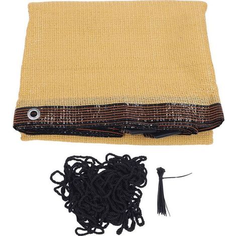 Voile d'ombrage - PZCC - 3x5 m - Tissu PE - Protection solaire 90% - Beige (1/3)