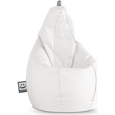Pouf Poire Similicuir Blanc XL Blanc (1/5)
