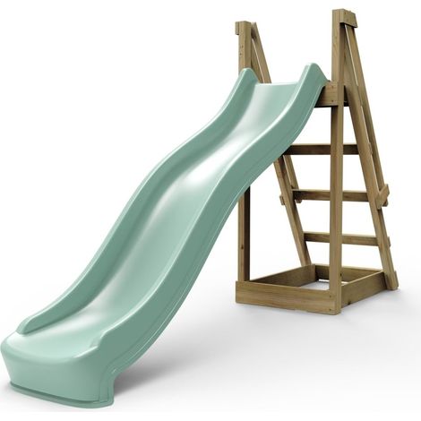 Rebo 8 ft Freestanding Kids Slide - Mint Green