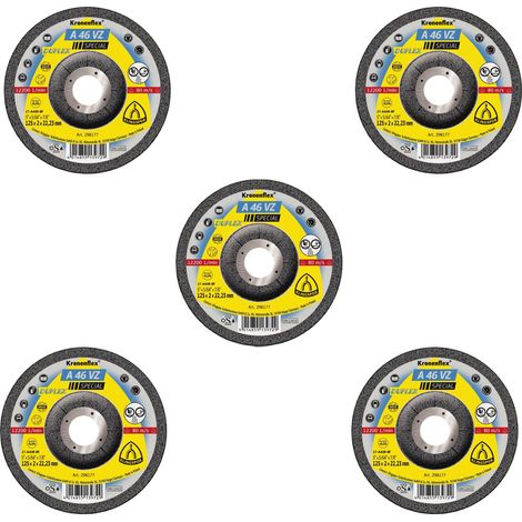 Lot de 5 Disques à tronçonner, Type A 46 VZ, 115x2x22,23 mm