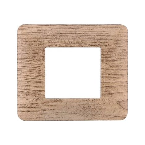 Plaque compatibles Bticino Matix 2 modules plastique couleur bois clair
