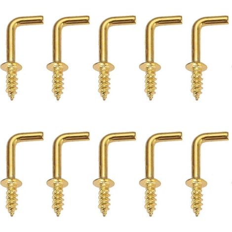 100 crochets à vis en L, 23x9 mm, fer, forme L, pour cadres (1/5)