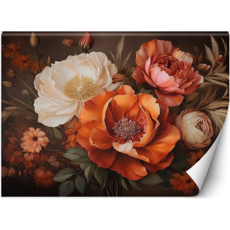 Fototapete Natur Botanicals Blattwerk Blumen 100x70 cm