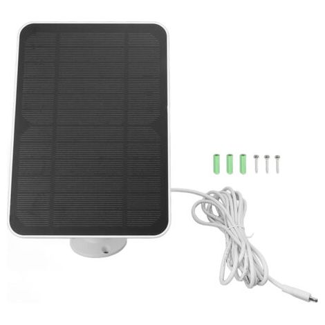 Panneau solaire 4W 5V pour Arlo pour anneau pour caméra de sécurité Blink Chargeur solaire étanche IP65 avec support réglable à 360 degrés Blanc (1/5)