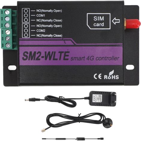 Relais 4G 2 canaux SM2-WLTE-EC aluminium robuste avec alerte SMS coupure électrique et contrôle à distance via appli et web