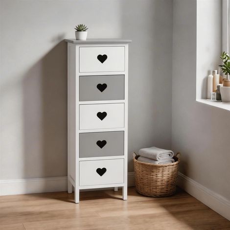 Heartswood 5 Drawer Chest Storage Unit Bedroom Office Organiser Wooden (1/5)