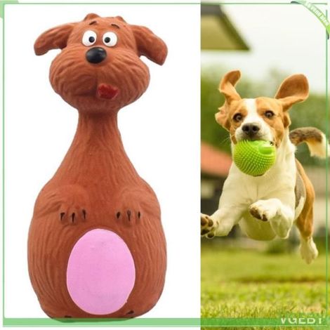 Jouets grinçants pour chien en Latex - VGEBY - Design de dessin animé - Résistant - Marron (1/4)