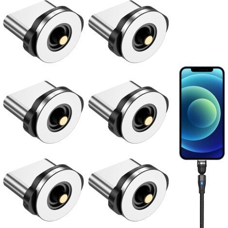 Magnetic USB C, 6pcs Type C Magnetic Adapter Magnetic Connector Adapter, Dust Protection Magnetic Charger for Magnetic USB Charging Cable (1/5)