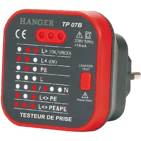 Hanger TP 07B tester de enchufes eléctrico funcional (1/2)