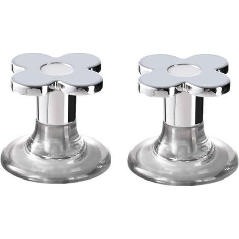 Set aus 2 blumenförmigen Toilettenspülkastenknöpfen, Schubladengriff aus Kunststoff, Toilettenspülkasten-Druckwerkzeug (1/4)