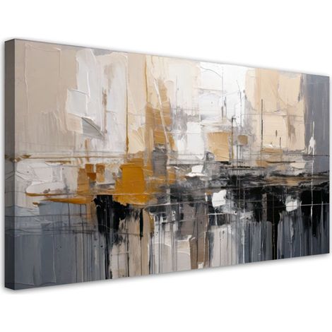 Wandbild für das Schlafzimmer Abstrakte Komposition Beige 80x40 cm (1/5)