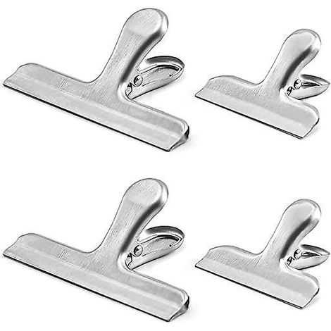 4 Pcs Pince Sachet En Acier Inoxydable, Clips De Fermeture Conservation Alimentaire , Parfait Utiliser Cuisine Home Ou Fourniture De Bureau - Arg (1/5)