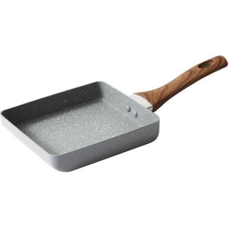 Poêle à tamagoyaki antiadhésive, mini poêle à omelette japonaise, poêle plate pour le petit-déjeuner, accessoire de cuisine, grise, 15 x 18 cm / 5,9 x 7,1 pouces (1/5)