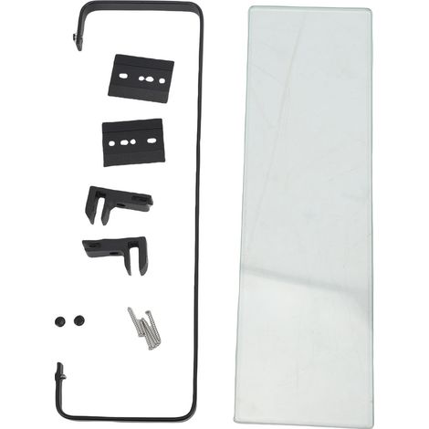 Lot de 3 étagères flottantes en verre trempé pour rangement mural, articles de toilette et épices de cuisine, noir (1/5)
