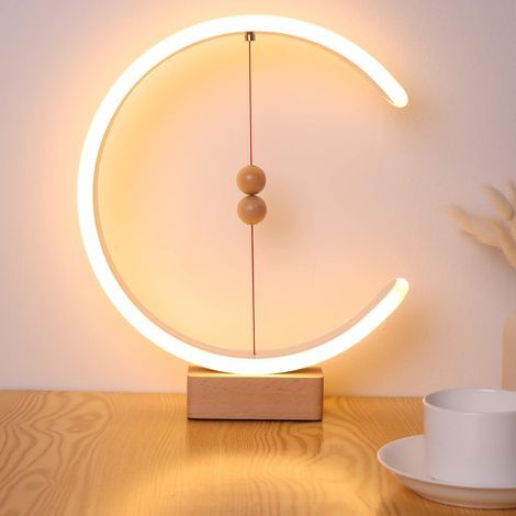 Modern Table Lamp, Magnetic Ball Switch Control Led Bedside Lamp, Minimalist Desk Lamp for Bedroom, Living Room, Office