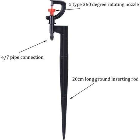 Micro-arroseur rotatif 360 degrés - - Type G - 20 pièces - Portée 2–5 m - Plastique écologique (1/4)