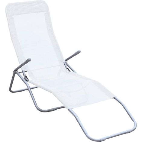 Garden Friend Formentera kippbarer Liegestuhl 57x140x96h cm weiß (1/2)