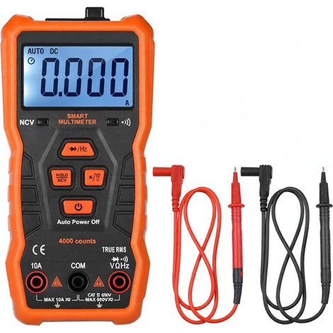 Multimètre intelligent miniature, 4000 points, mesure RMS vraie, format de poche, compact, écran LCD 2 pouces, multimètre numérique, ampèremètre à adsorption magnétique, voltmètre (1/5)
