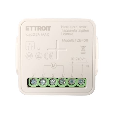 ETTROIT ETZB4011 MODULO INTERRUTTORE SMART WI-FI ZIGBEE TUYA PER TAPPARELLE 1 CANALE 2.5A COMPATIBILE CON AMAZON ALEXA E GOOGLE HOME (1/5)