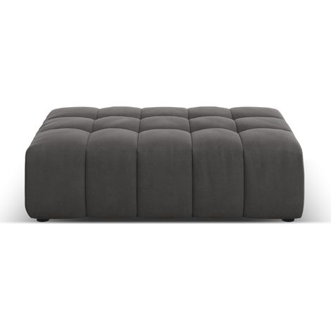 Pouf en velours gris (1/3)